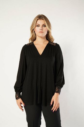Picture of Nelly 210230147 BLACK Plus Size Women Blouse 