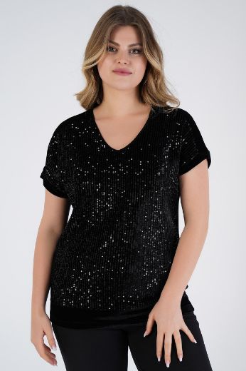 Picture of Nelly 220230052 BLACK Plus Size Women Blouse 