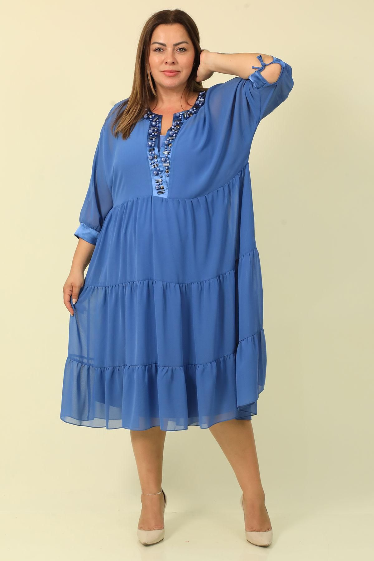 Wioma 7009xl BLUE Plus Size Women Dress | Dosso Dossi
