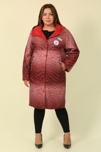 Picture of Aysel 71240xl-50 RED Plus Size Women Coat 