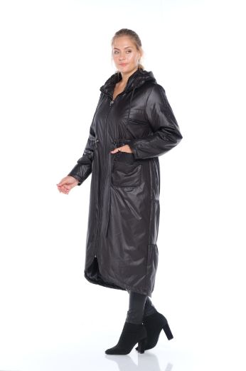 Picture of Aysel 10376-44 BLACK Plus Size Women Coat 