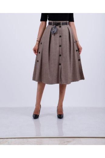 Picture of My Twins 3007 LIGHT BROWN Women Skirt