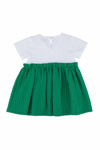 Picture of Best Kids BB23YK10042 WHITE-GREEN Baby Dress