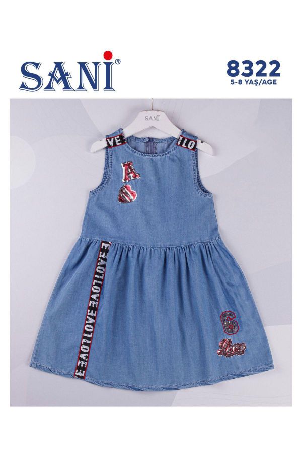 Sani Kids 8322 MAVI Kız Çocuk Elbise resmi