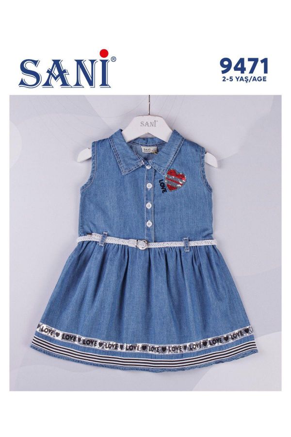 Sani Kids 9471 MAVI Kız Çocuk Elbise resmi