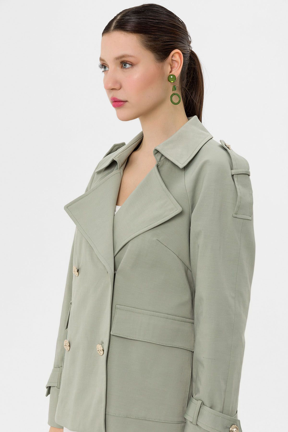 Khaki sales overcoat women's