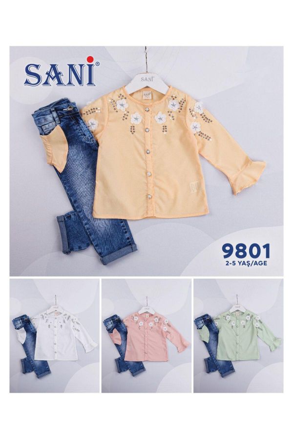 Sani Kids 9801 EKRU Kız Çocuk Takım resmi