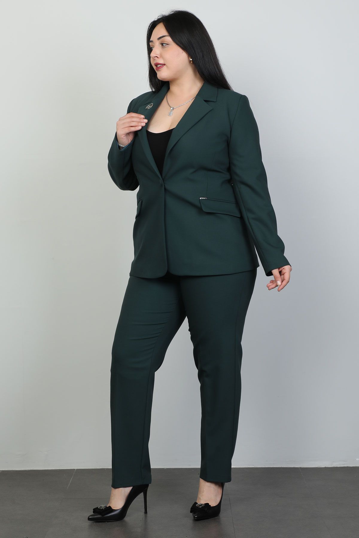 Xewn 4861xl DARK GREEN Plus Size Women Suit