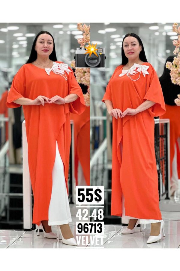 Picture of Velvet 96713xl ORANGE Plus Size Women Dress 