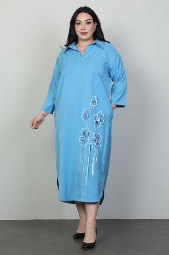 Picture of Velvet 41694xl BLUE Plus Size Women Dress 