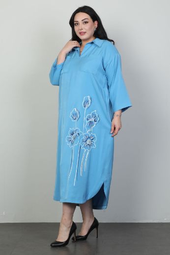 Picture of Velvet 41694xl BLUE Plus Size Women Dress 