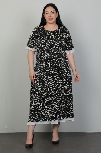 Dalida 47409xl SIYAH Büyük Beden Kadın Elbise resmi